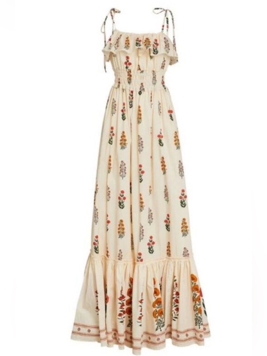 Agua by Agua Bendita Dresses & Skirts - Agua by Agua Bendita Coco Dahlia Floral Maxi Dress Womens Small Cream Cotton